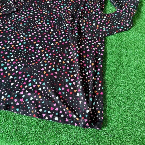 Unbranded A-Line Long Sleeve Round Neck Multicolored heart Print Dress Size 10 - Picture 3 of 11